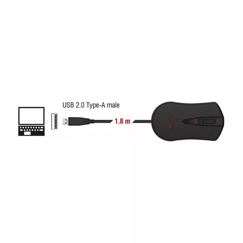 Herná myš DeLOCK 12531 obojručná USB Type-A optická 4800 DPI