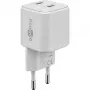 USB-C dvojrýchla nabíjačka Nano, PD, GaN, 35 wattov (biela, 2x USB-C, Power Delivery 3.0)