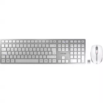 CHERRY DW 9100 SLIM klávesnica myš v cene univerzálna RF bezdrôtová + Bluetooth QWERTZ nemecká strieborná