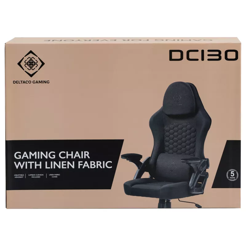 Deltaco DC130 herná stolička Soft Woven Mesh čierna (GAM-180)
