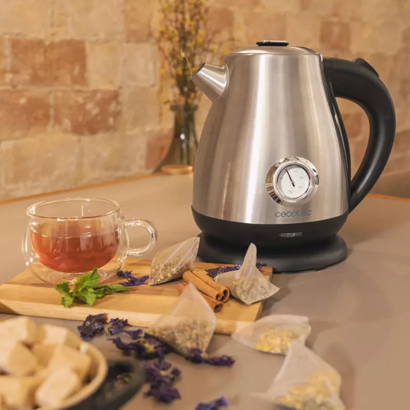 Cecotec Thermosense 620 Retro Steel elektrická kanvica 1,7 l 2200 W nehrdzavejúca oceľ