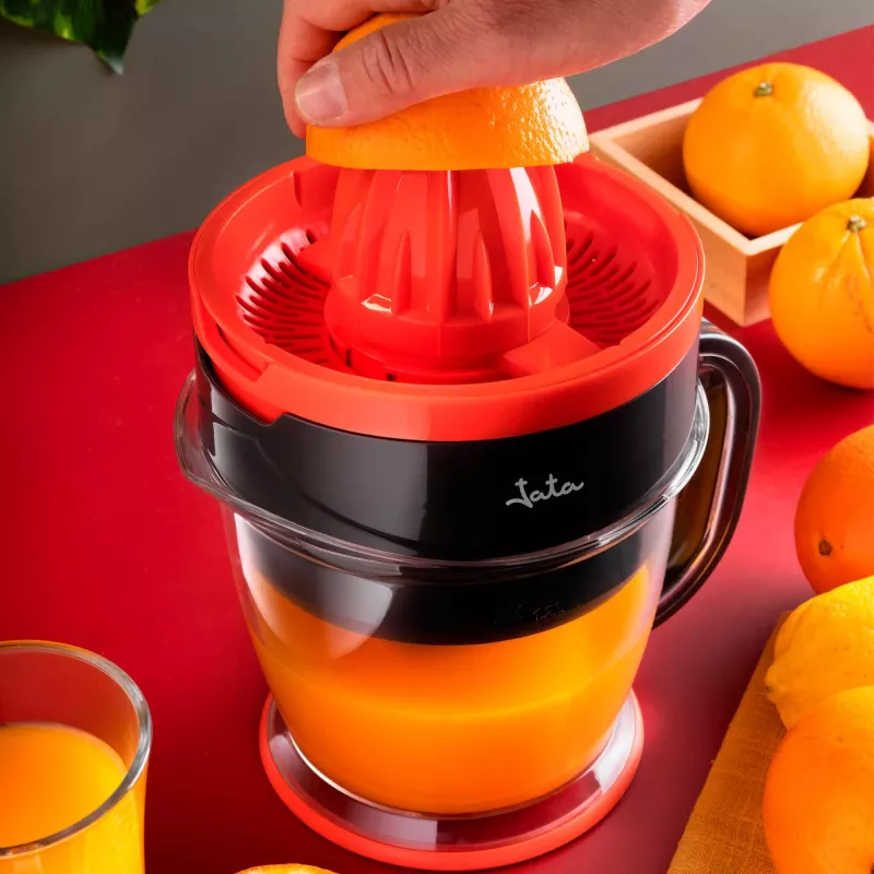 Elektrický lis na citrusy JATA JEEX1422 1,2 L 40 W čierna červená transparentná