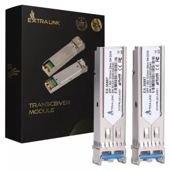 Extralink SFP 1.25G modul balenie 2 ks, 1.25Gbps, LC/UPC, 1310nm, 20km, single mode, DOM