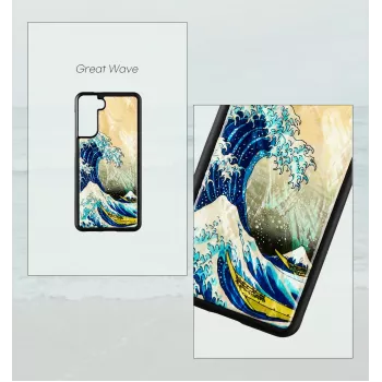 Puzdro na smartphone iKins na Samsung Galaxy S21+ — ochranné zadné krytie 'great wave'