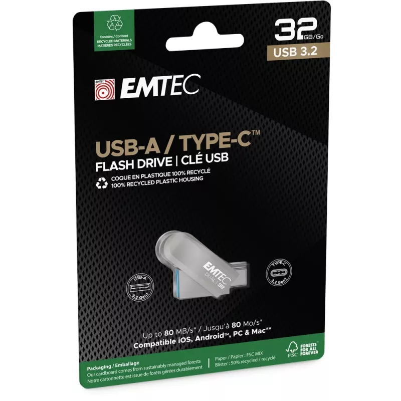 USB flash disk Emtec 32 GB USB Type-A USB Type-C D280