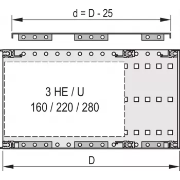 Schroff 24560079 EMC krycí panel pre bočnú montáž na stenu, 84 TE, 235 mm hĺbka, 2 ks