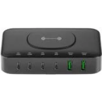 4smarts nabíjacia stanica - 7-in-1 - 100 watt - 5 A - PD/PPS, PD 3.0, QC 3.0, HiSilicon Fast Charging, AFC - 6 výstupných portov (24 Pin USB-C, USB)