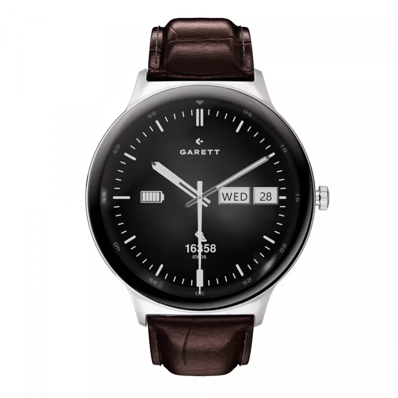 Smartwatch Garett Quantum — nerezová oceľ strieborná