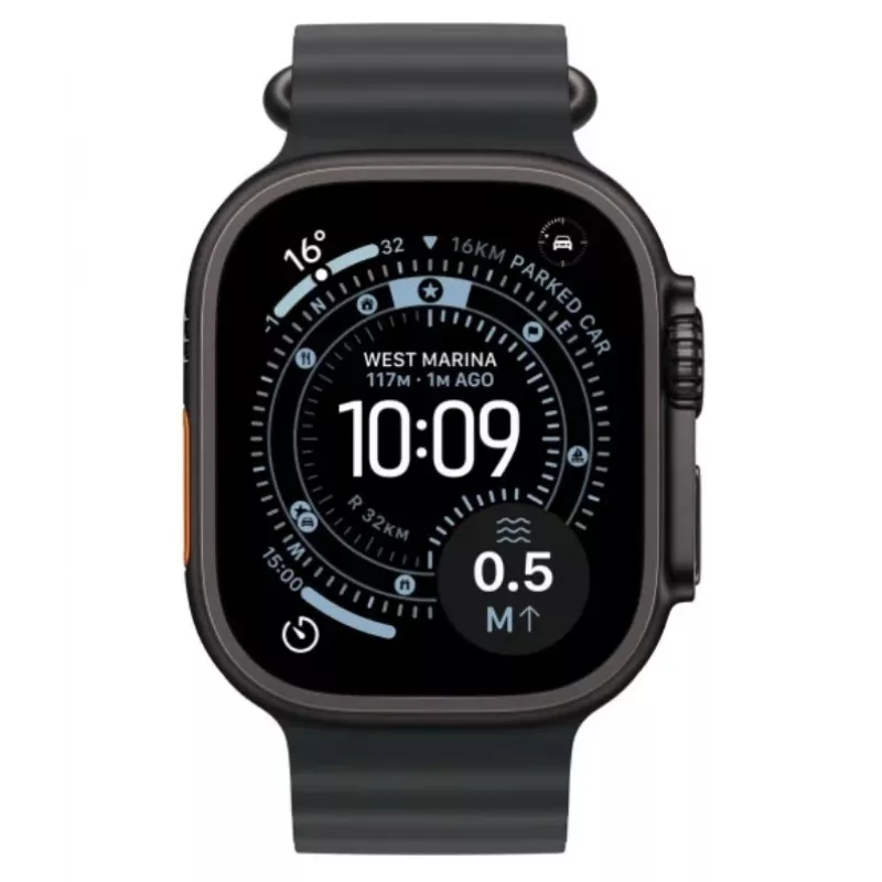 Smartwatch Apple Watch Ultra 3 GPS + Cellular 49mm Black Titanium puzdro Black Ocean Band