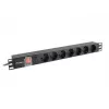 Lanberg | jednotka rozvodu napájania (PDU) 19 inch 1U 10A 2M 7x Schuko zásuvky | PDU-07F-0200-IEC-BK