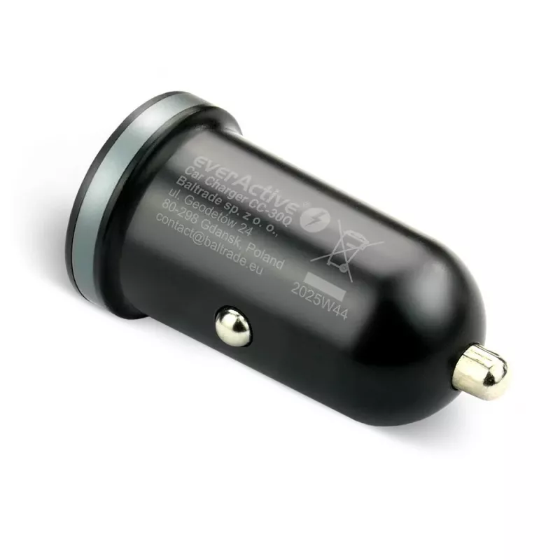 Auto nabíjačka everActive CC-30Q QC3.0 35W – 1x USB-A, 1x USB-C, rýchle nabíjanie