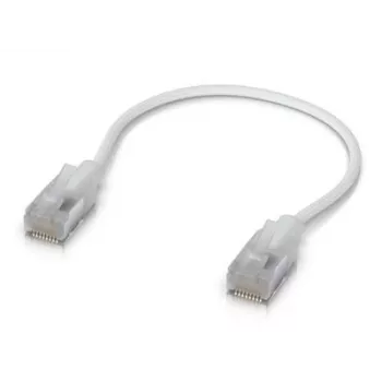 Sieťový patch kábel UBIQUITI UACC-Cable-Patch-EL-C6A 0,15 m Cat6a RJ-45 priesvitná biely