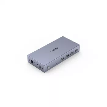 KVM switch Unitek V307A USB HDMI 2-portový 4K Ultra HD 3840x2160@60 Hz HDCP 2.2, kovové puzdro, sivá