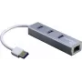 Inter-Tech Argus IT-310-S - USB 3.2 Gen 1 (3.1 Gen 1) Type-A - RJ-45 - USB 3.2 Gen 1 (3.1 Gen 1) Type-A - sivý - hliník - LAN - USB - Gigabit Ethernet (88885471)
