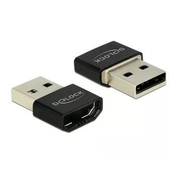 Delock MHL adaptér HDMI-A konektor samica > USB Type-A konektor samec čierny