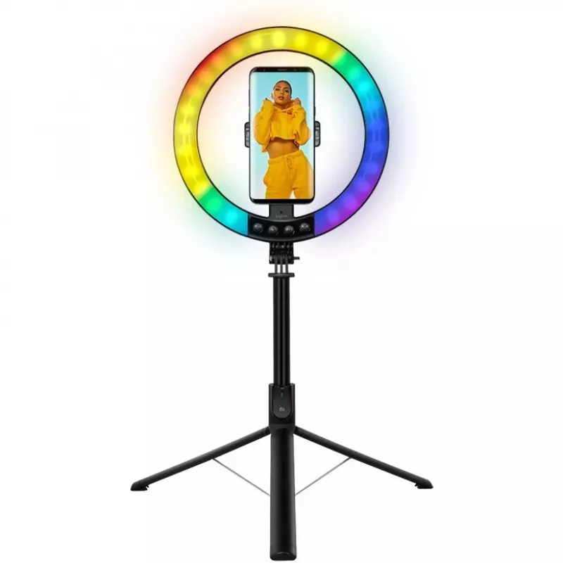LogiLink prstencové svetlo na smartphone so selfie stick statívom, DM 20cm (AA0156)