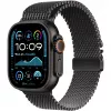 Čierny titánový Milanaise náramok 49 mm – L