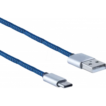USB kábel ShiverPeaks BS14-50024 USB 2.0 2m USB A USB C modrý