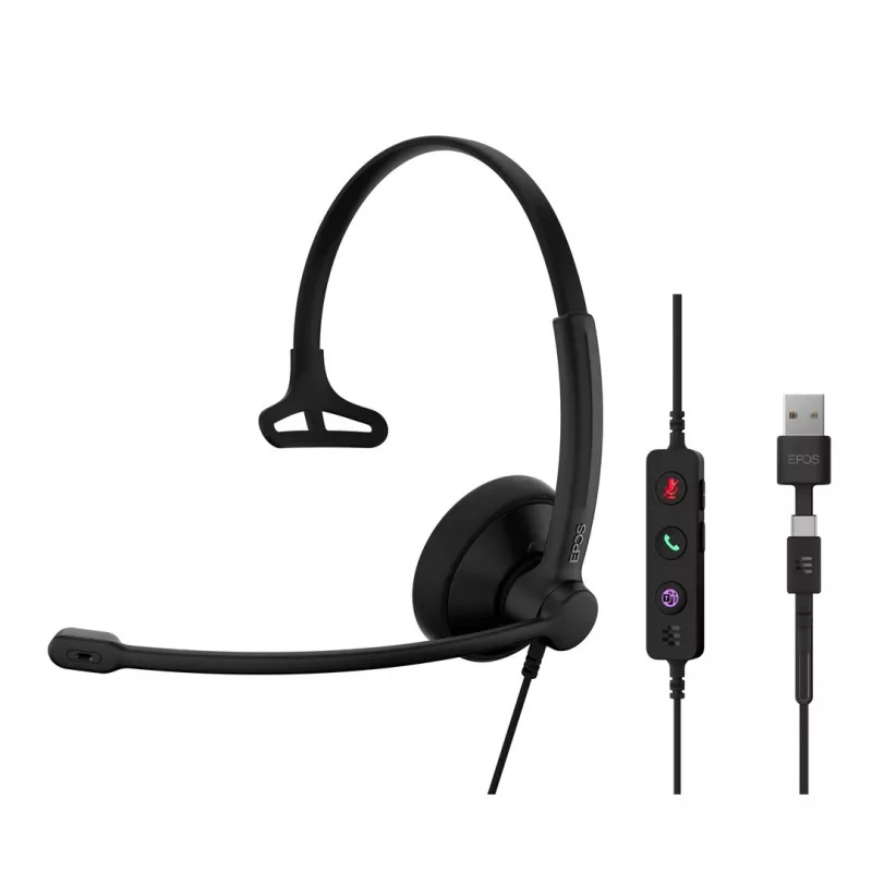 Headset EPOS IMPACT 100 MS Mono USB-C+A káblový nízka hmotnosť 51g