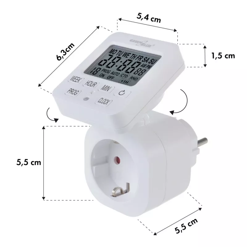 Digitálny časovač GB605 E GreenBlue 16A IP20