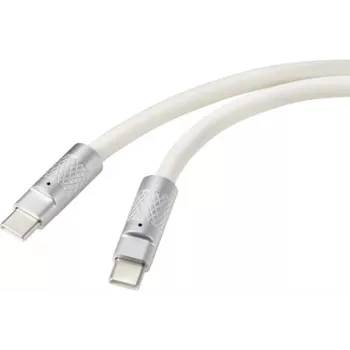 Renkforce USB-C® kábel USB 2.0 USB-C® konektor samec, USB-C® konektor samec 1,00 m biely RF-6056876 (RF-6056876)