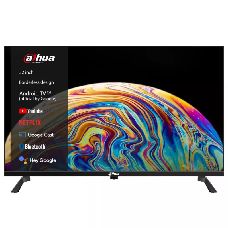 Dahua DHI-LTV32-SD100 32" (80 cm) HD Ready LED Smart televízor, 1366x768, Android TV, Wi-Fi, Bluetooth, 2x HDMI, DVB-T2/C/S2, 60 Hz, VESA 200x200, čierny