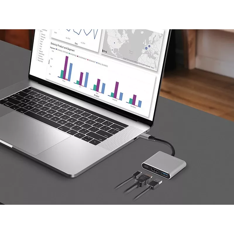 Adaptér A-1, USB-C HDMI 4K, USB 3.0, PD 100W