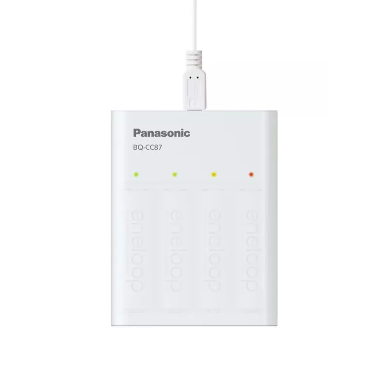 USB nabíjačka PANASONIC Eneloop Smartplus BQ-CC87 + 4x AA 2000 mAh (K-KJ87MCD40USB)
