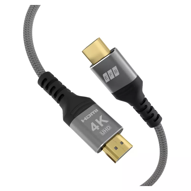 EFB Elektronik HDMI kábel High-Speed s Ethernetom 4K60Hz sivý – kábel – digitálny/display/video (HDMI-20-00002)