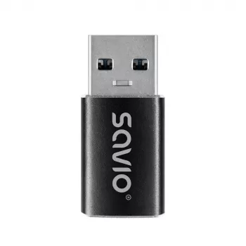 Savio AK-81 video kábel adaptér USB Type-C USB Type-A čierna