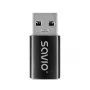 Savio AK-81 video kábel adaptér USB Type-C USB Type-A čierny