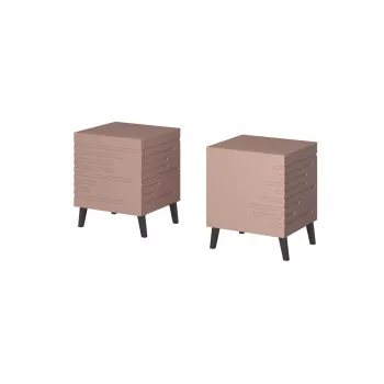 Nočný stolík cama meble NOVA 44x40x52 cm ružová matná, 1 zásuvka, rám 16 mm