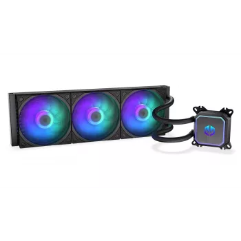 Endorfy Navis F360 ARGB EY3B006 kvapalinové AIO chladenie procesora, radiátor 360 mm, 3 ventilátory 120 mm, 250–1800 RPM, LGA 1700/AM5/AM4, čierne