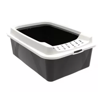 Otvorená mačacia toaleta rotho Bonnie Cat 572×393×209 mm, technopolymér, 30 l, čierna/sivá