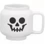 LEGO hrnček SKELETON, 255 ml, biely, v kartóne z keramiky, v tvare hlavy LEGO minifigúrky, - 1 kus
