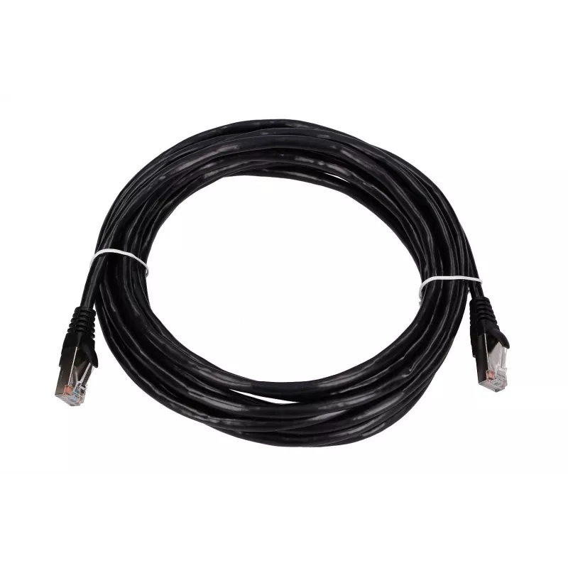 LAN patch kábel Extralink Cat5e FTP 5 m, medený krútený pár, RJ-45–RJ-45, čierny