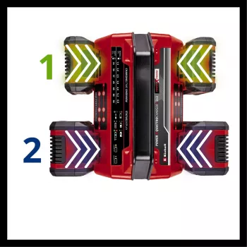 EINHELL Power X-Quattrocharger 4A - Univerzálna nabíjačka Power X-Change pre 4 batérie (LED indikátor stavu | paralelné nabíjanie | rýchle nabíjanie | správa nabíjania | Re