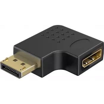 Goobay DisplayPort uhlový adaptér 90° vľavo čierny (77132)