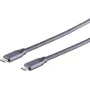 USB kábel S/CONN 13-47010 USB 3.2 Gen 2x2 0,5 m sivý