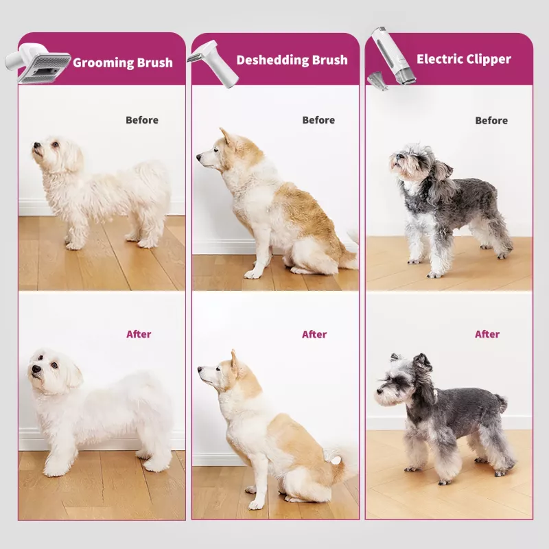 PETKIT AirClipper 5-in-1 LM4 súprava na starostlivosť o srsť zvierat s vysávačom, sivá/biela