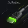 Green Cell Ray KABGCSET02 sada káblov USB-A na USB-C (3 ks), 1,2 m, 480 Mb/s, zelené LED podsvietenie