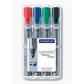 Staedtler 356 B WP4 sada fixiek na flipchart, 4 ks, čierna modrá zelená červená