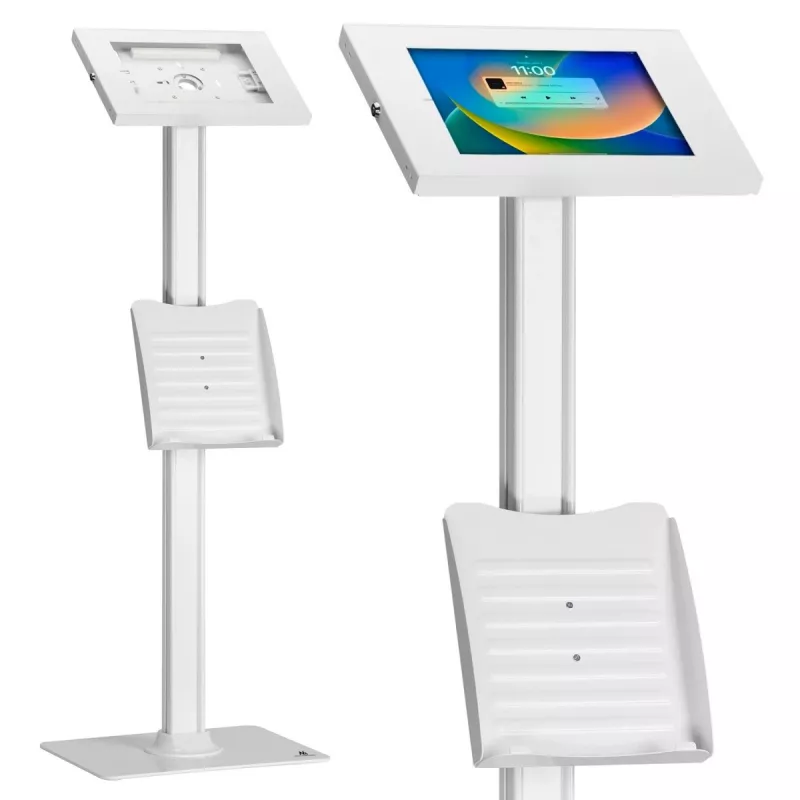 Podlahový stojan na tablet MACLEAN MC-476W nastaviteľná výška, univerzálna kompatibilita pre tablety