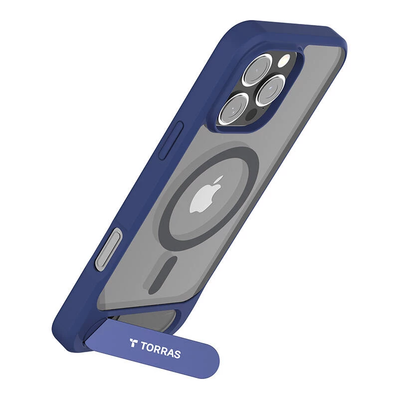 Puzdro Torras Pstand Series pre iPhone 16 Pro — modré, tenké, ľahké ochranné puzdro