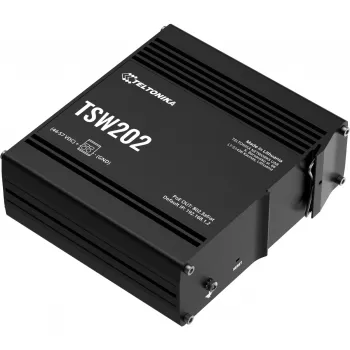 Teltonika TSW202 Managed L2 Gigabit Ethernet (10/100/1000) Power over Ethernet (PoE) hliník, modrá