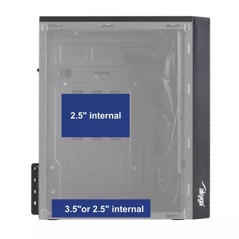 Akyga AK35BK Micro-ATX PC skriňa, Micro ATX / Flex ATX / Mini ITX, 2x USB 2.0, bez napájacieho zdroja, čierna