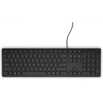 Káblová full-size klávesnica Dell KB216 — QWERTY Nordic rozloženie, čierna, USB