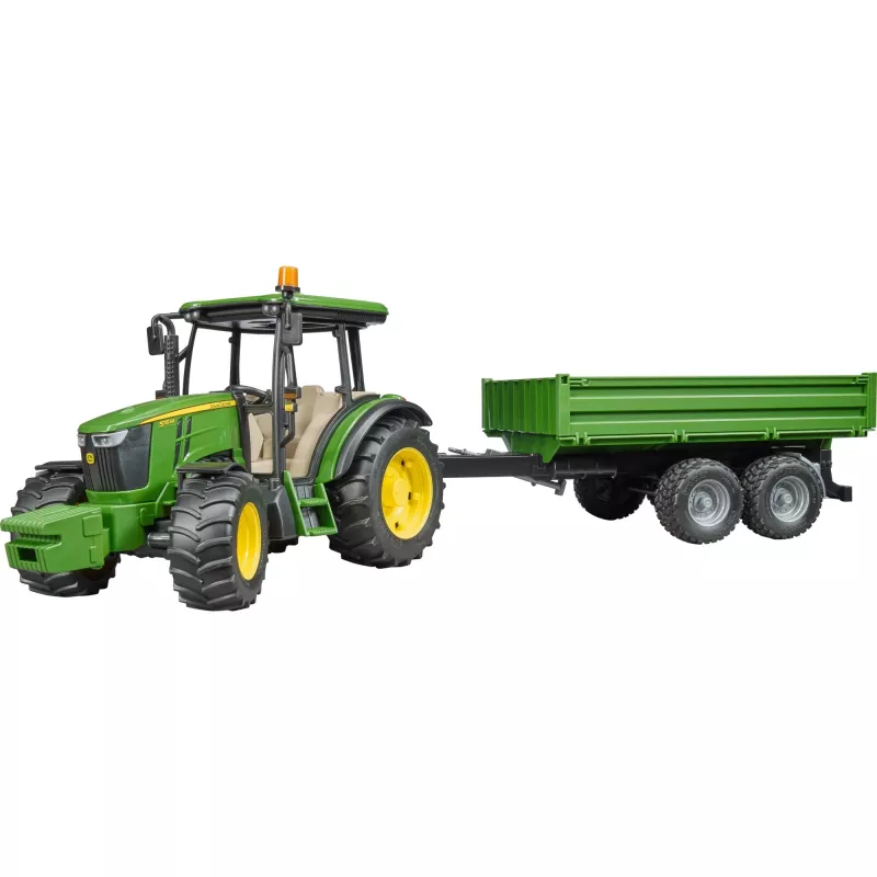 Model traktora BRUDER John Deere 5115 M s vyklápacím prívesom