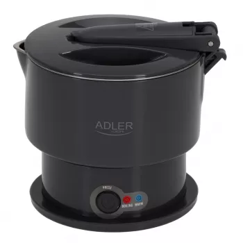 Elektrická rýchlovarná kanvica Adler AD 1377G, objem 0,6 L, 600 W, sivá, plast/silikón/nerez