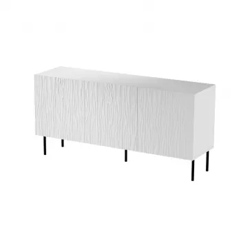 Komoda Cama Meble JUNGLE 152x40.5x74.5 cm biela matná s čiernymi nohami